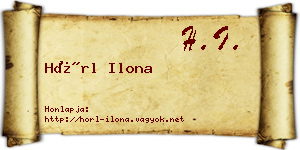 Hörl Ilona névjegykártya