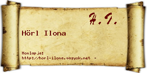 Hörl Ilona névjegykártya